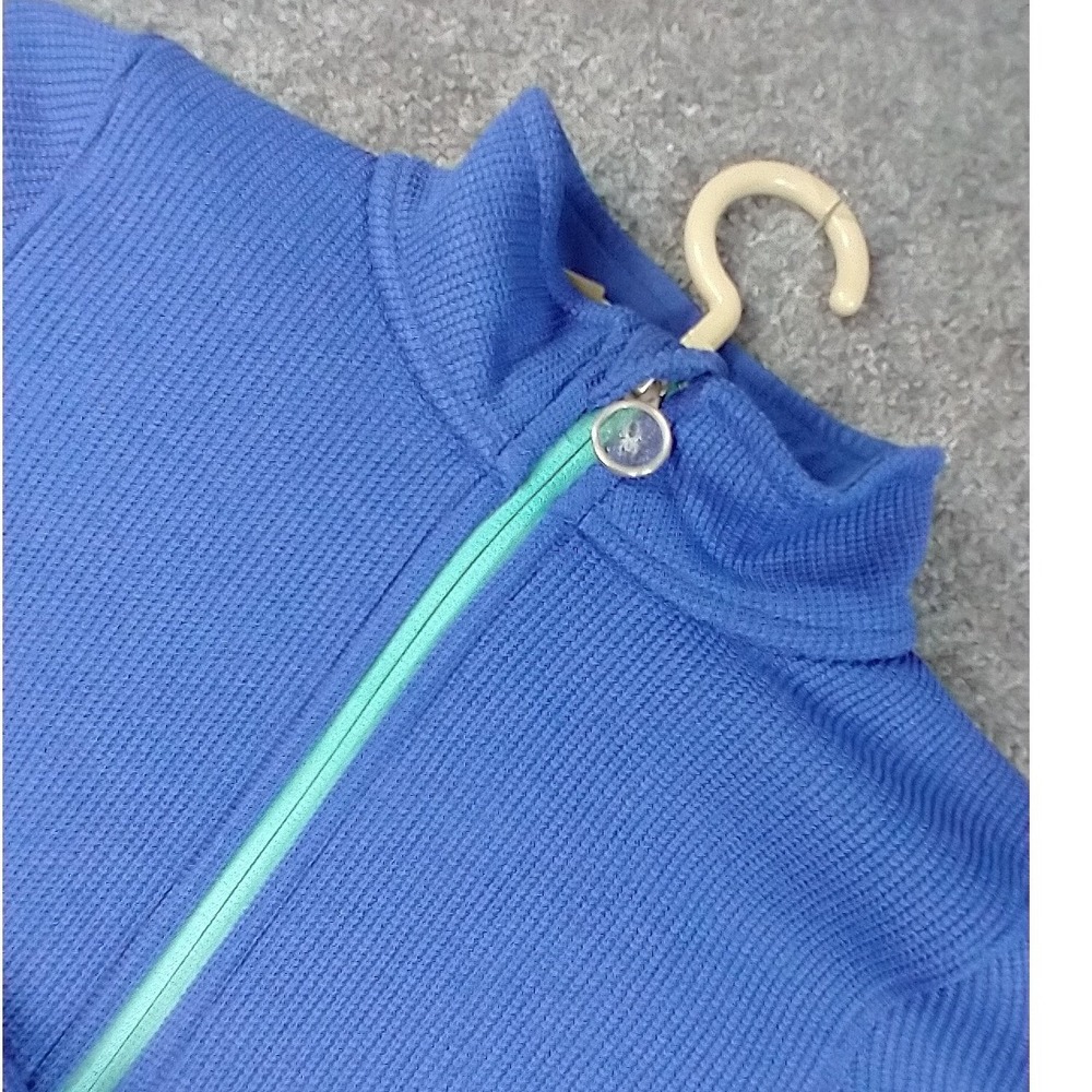 Spyder Kids Blue Full Zip Knit Fleece Sweater Jacket Mock Neck Size M 10/12